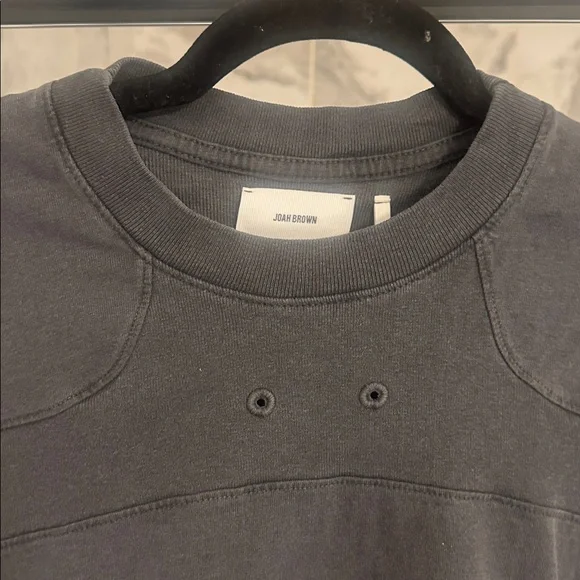 JOAH BROWN Vintage Panel Oversize LS Charcoal Necklace Shirt XS NWT - Picture 10 of 16